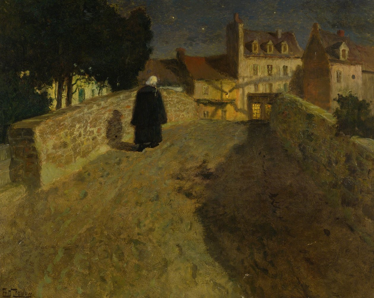 Naar de Pont Lovignon (Pont Fleuri) in Quimperlé door Fritz Thaulow