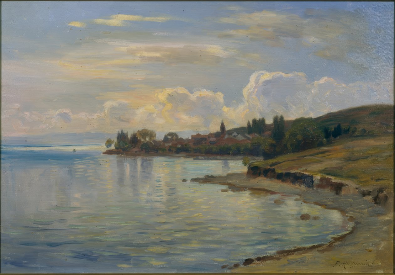 Landschaft des Genfersees am Ufer von Savoyen von Fritz Huguenin-Lassauguette