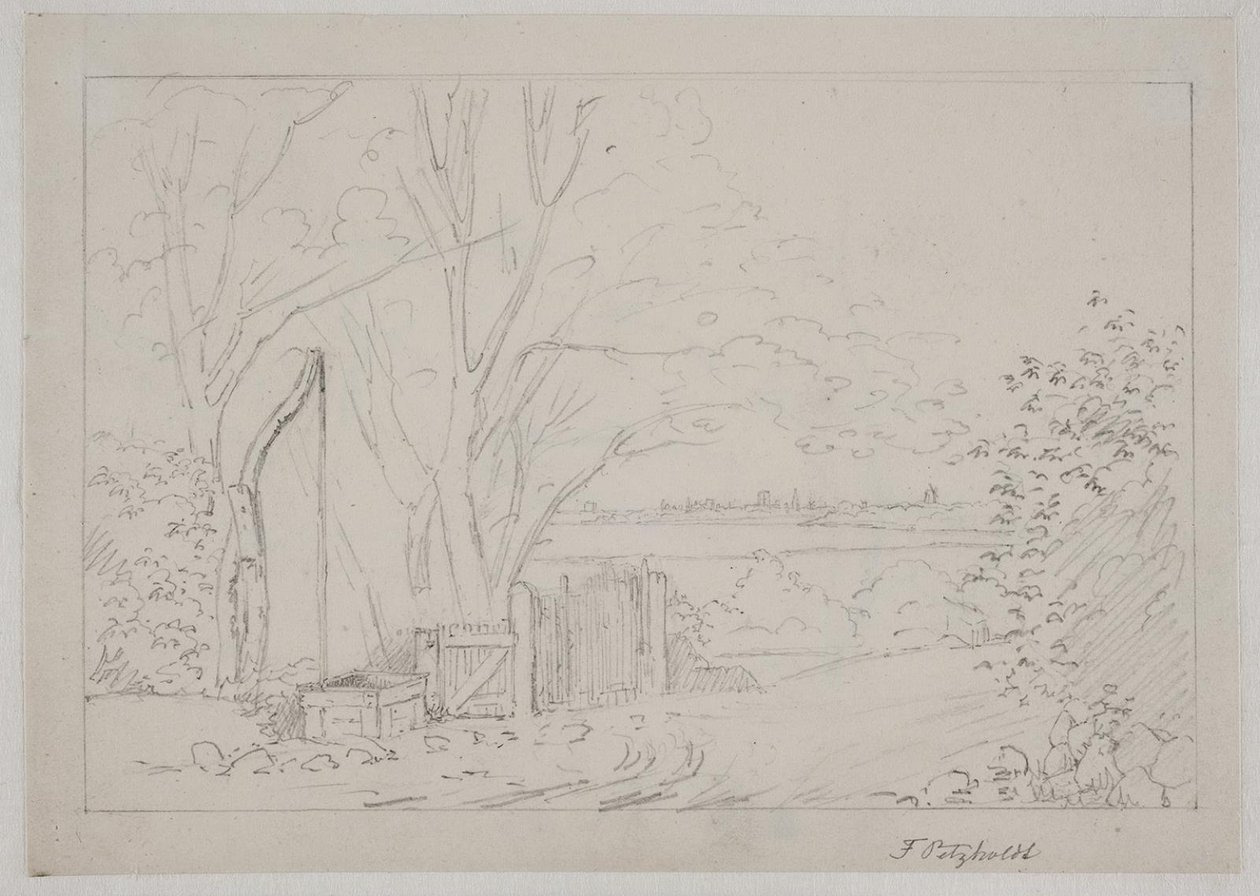 Landschap met Wipput op de Voorgrond door Fritz Petzholdt