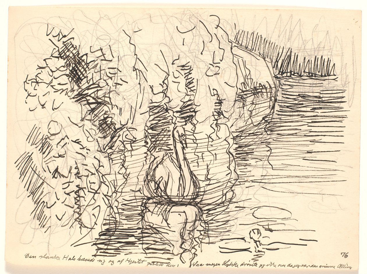 De slanke hals verhief zich... door Fritz Syberg