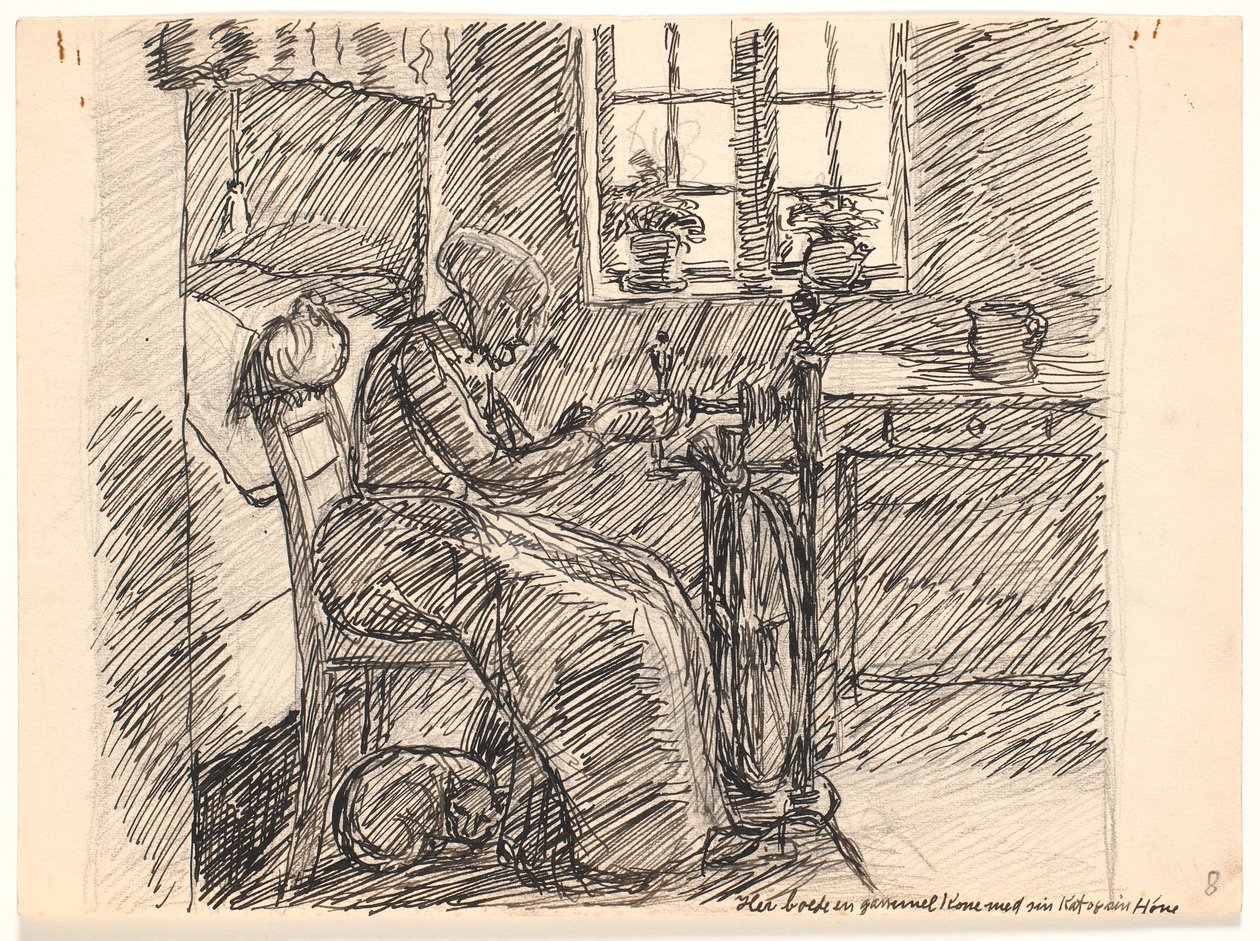 Hier woonde een oude vrouw met haar kat en haar kip door Fritz Syberg