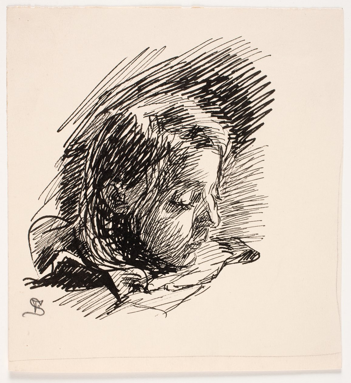 Hoofd van de dochter van de kunstenaar Clara (Nolle) door Fritz Syberg