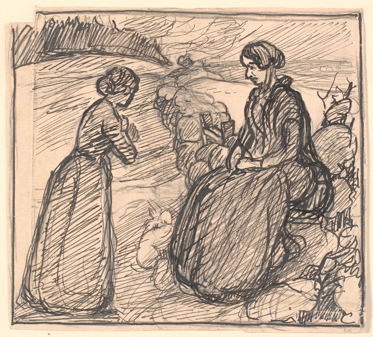 Schets voor H.C. Andersen "Het verhaal van een moeder" door Fritz Syberg