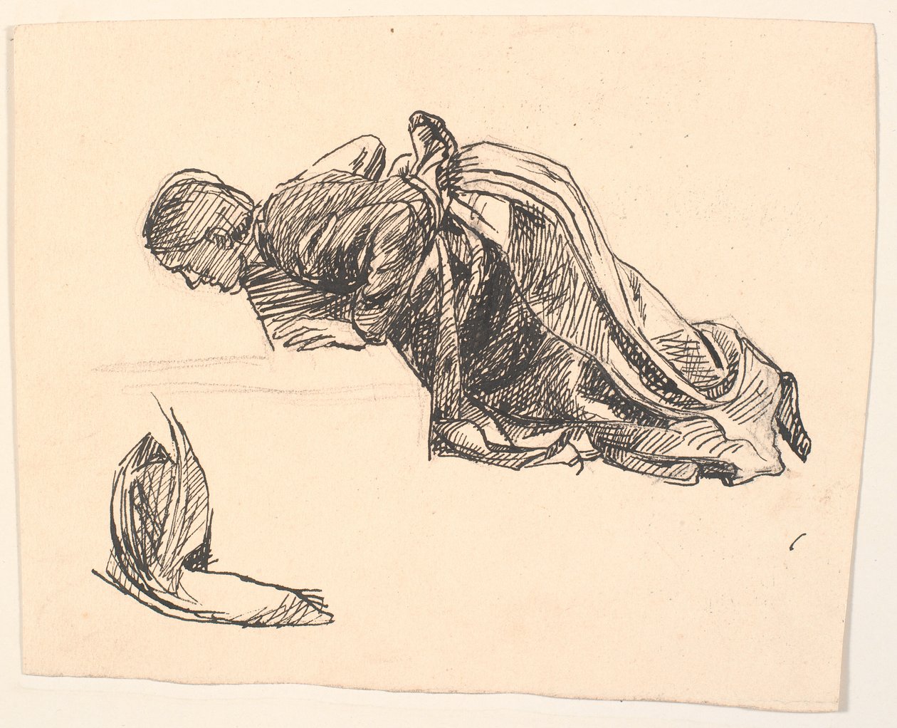 Schets voor de figuur van de moeder op: Daar heb je je ogen, zei de dood... door Fritz Syberg