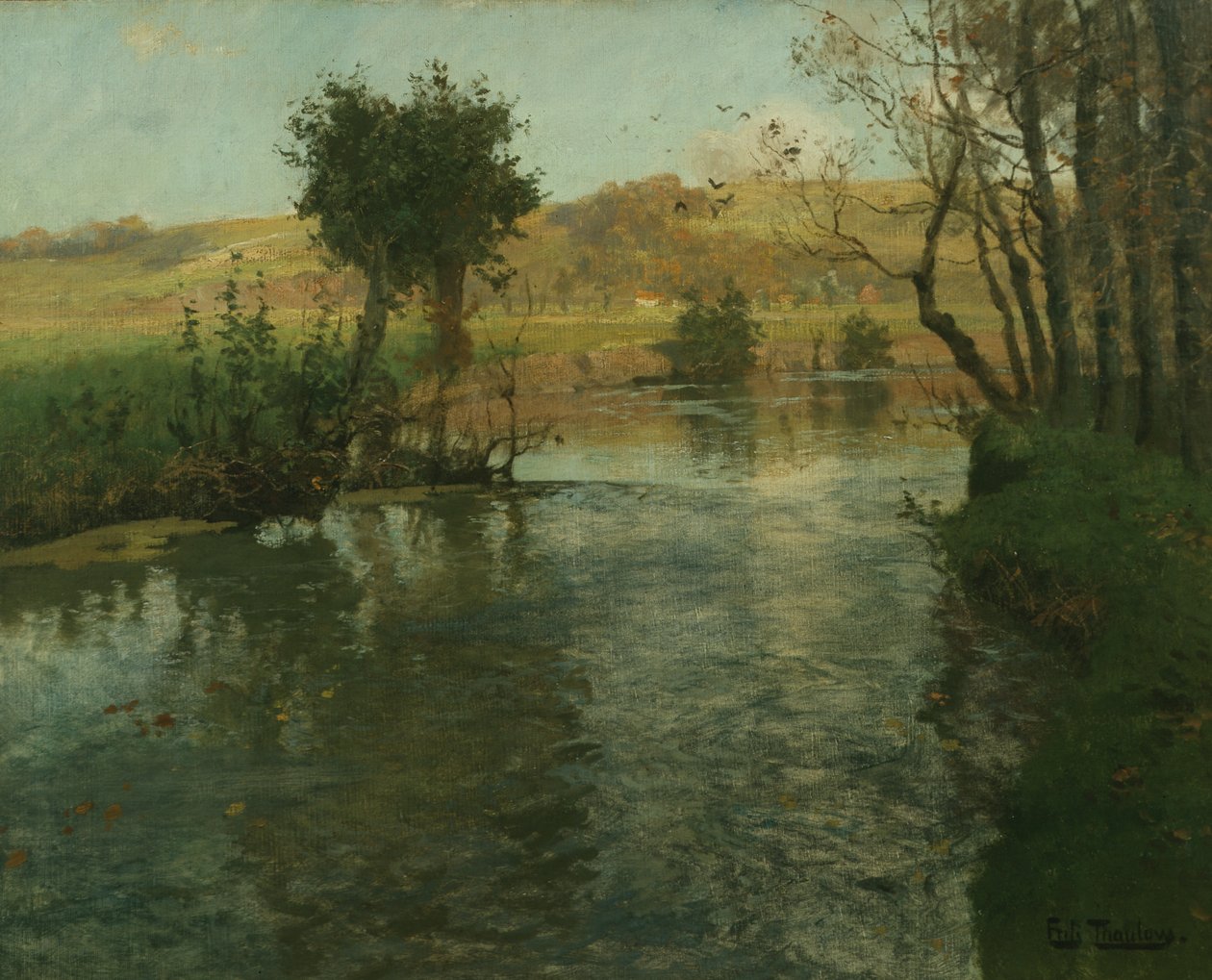 Frans rivierlandschap, ca 1895 (schilderij) door Fritz Thaulow