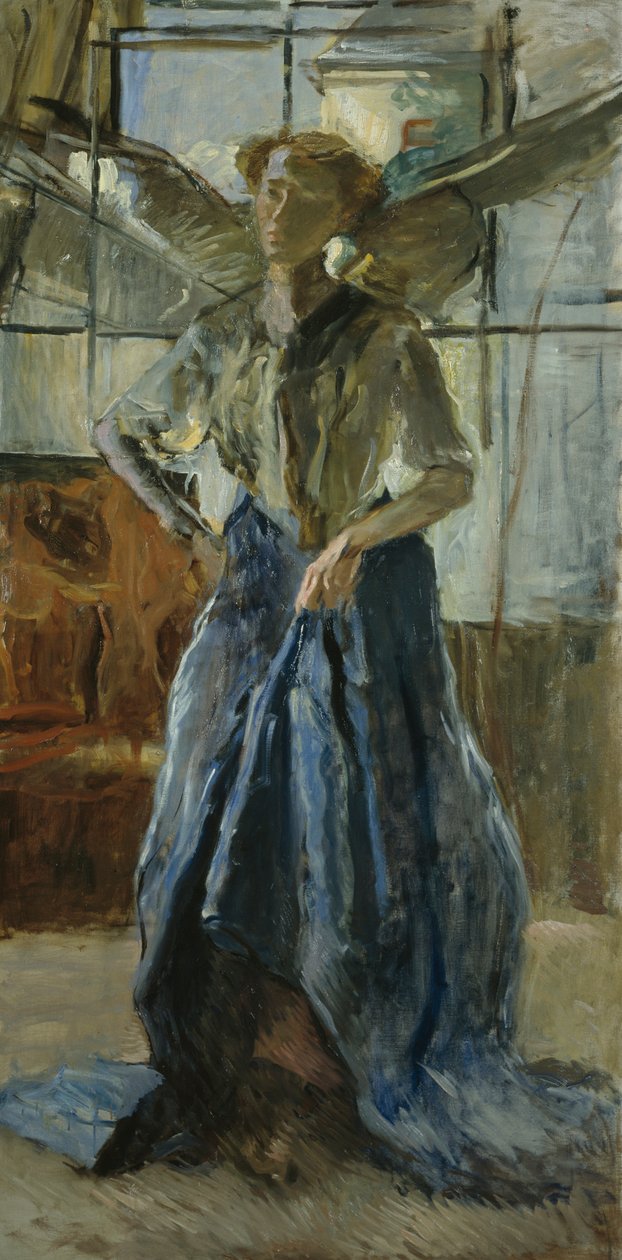 Engelen in het atelier door Fritz von Uhde