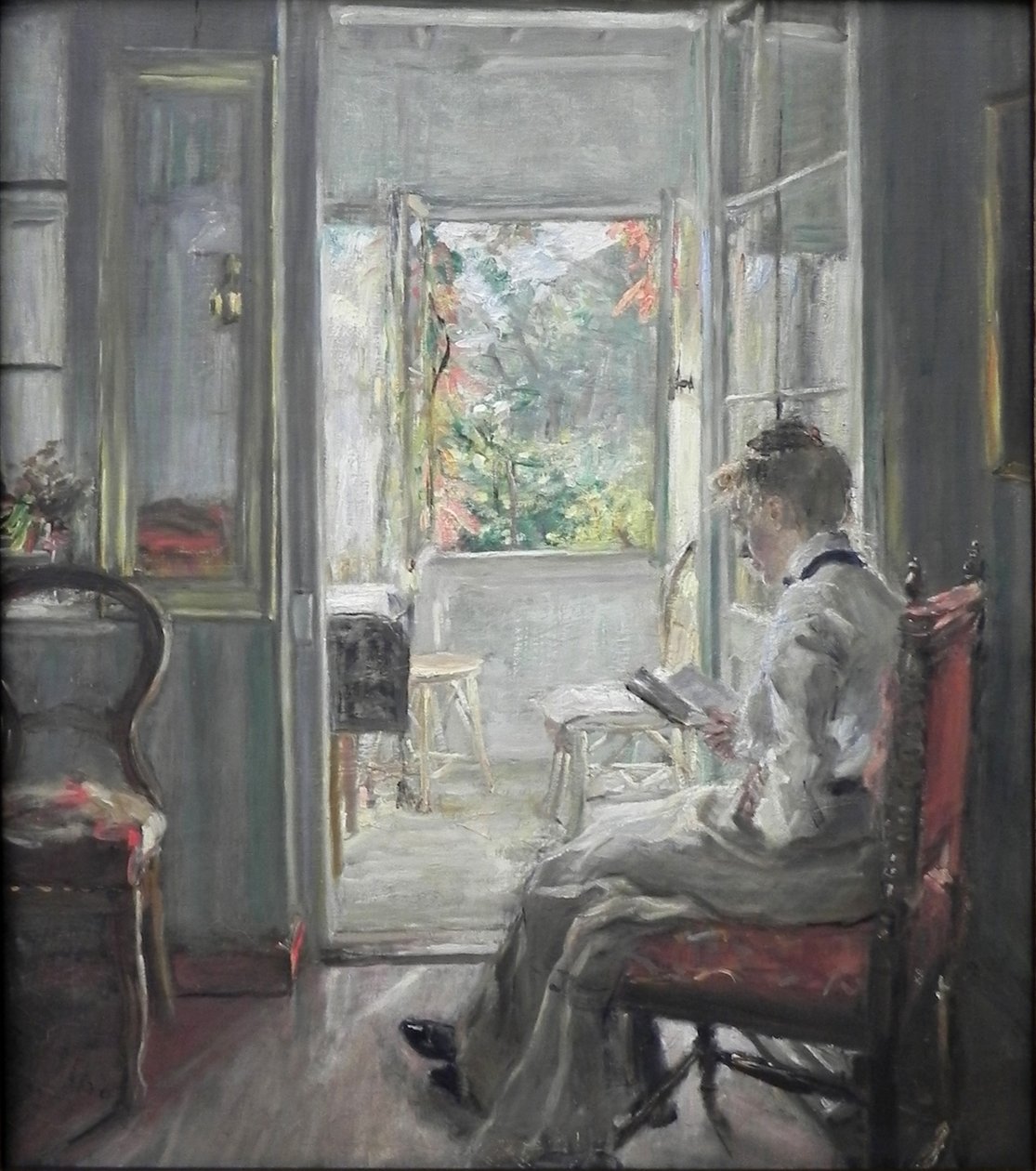 Lezend meisje / In de deur van de veranda door Fritz von Uhde