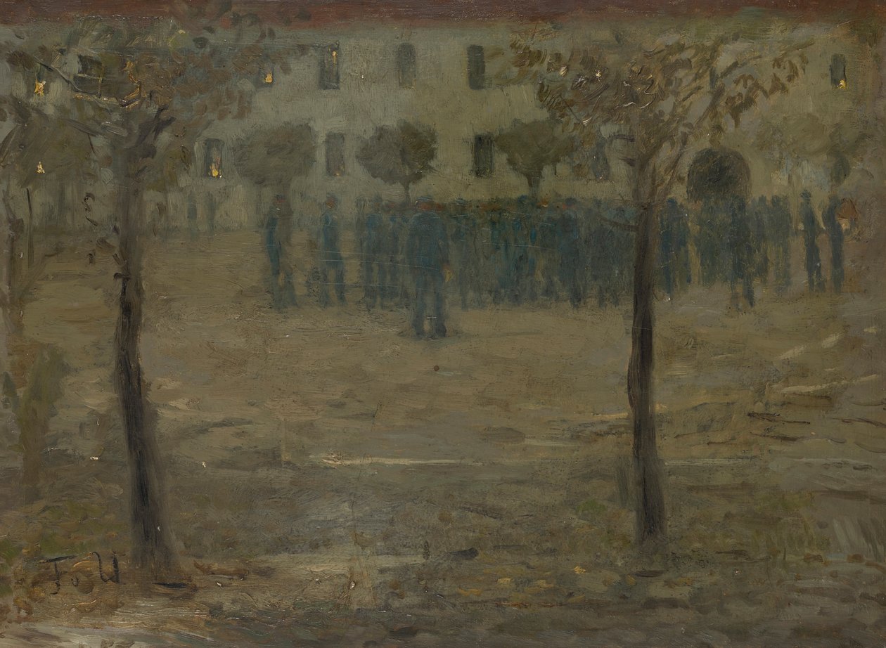 Op de Kazerneplaats door Fritz von Uhde