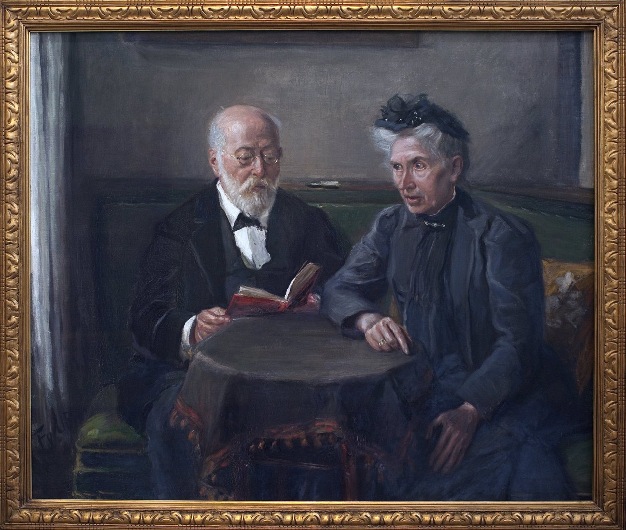 Senator Gustav Hertz en zijn vrouw door Fritz von Uhde