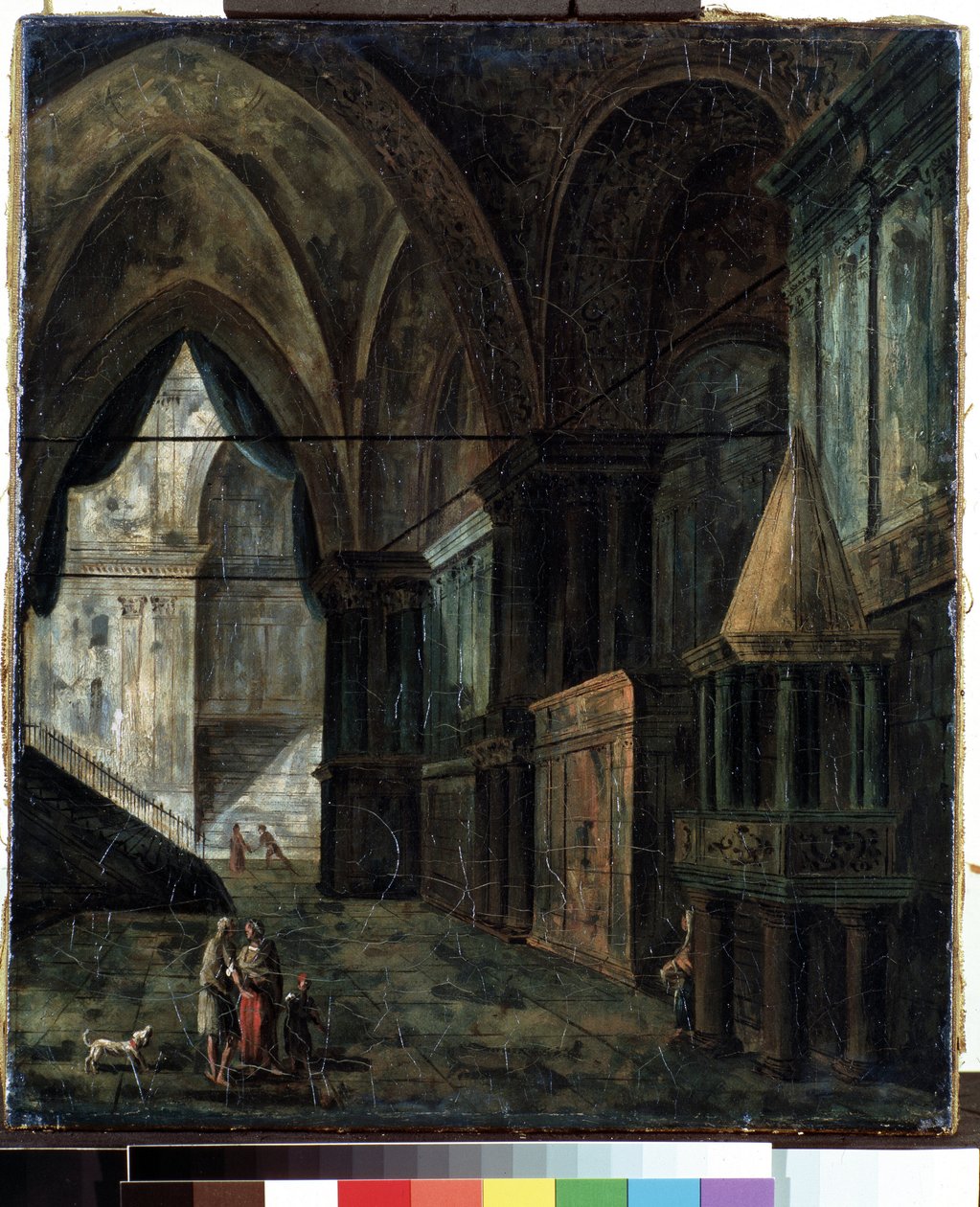 In een kathedraal door Fyodor Yakovlevich Alexeev