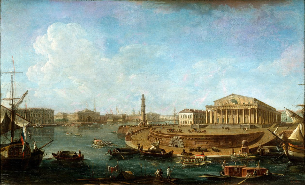 Beurs en Admiraliteit gezien vanaf de Peter en Paul Vesting, St. Petersburg, 1810 door Fyodor Yakovlevich Alexeev