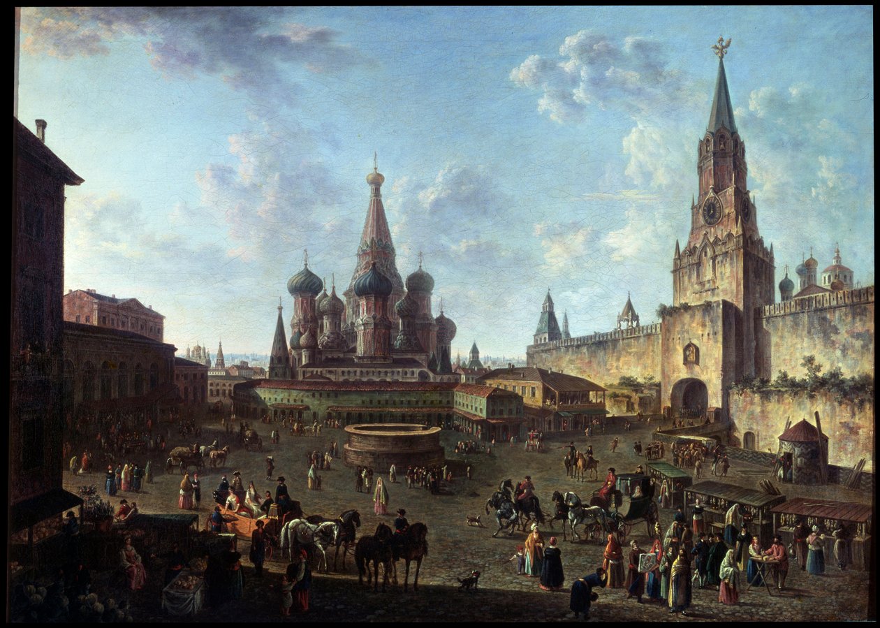 Het Rode Plein in Moskou door Fyodor Yakovlevich Alexeev