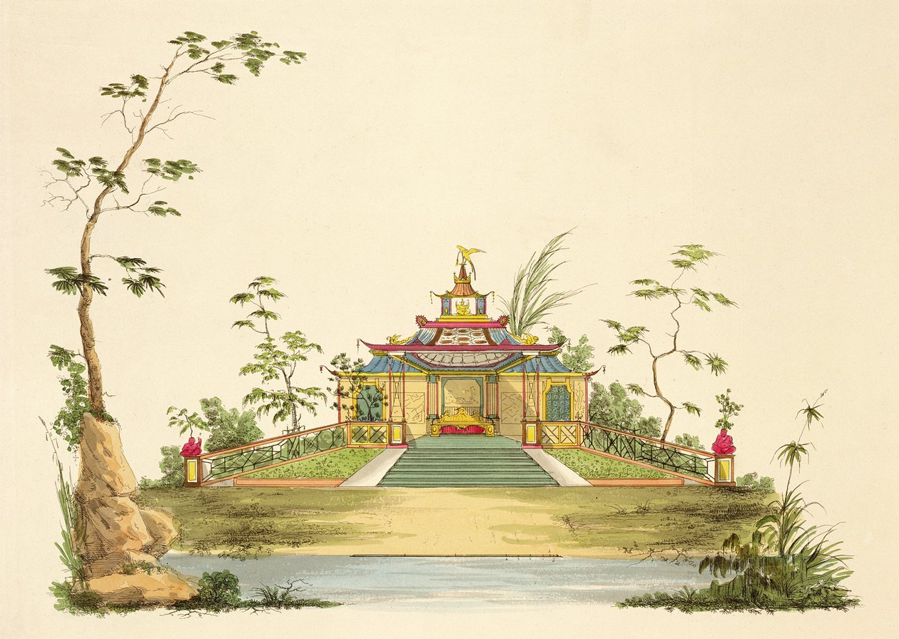Ontwerp voor een Chinese tempel, c.1810 door G. Landi