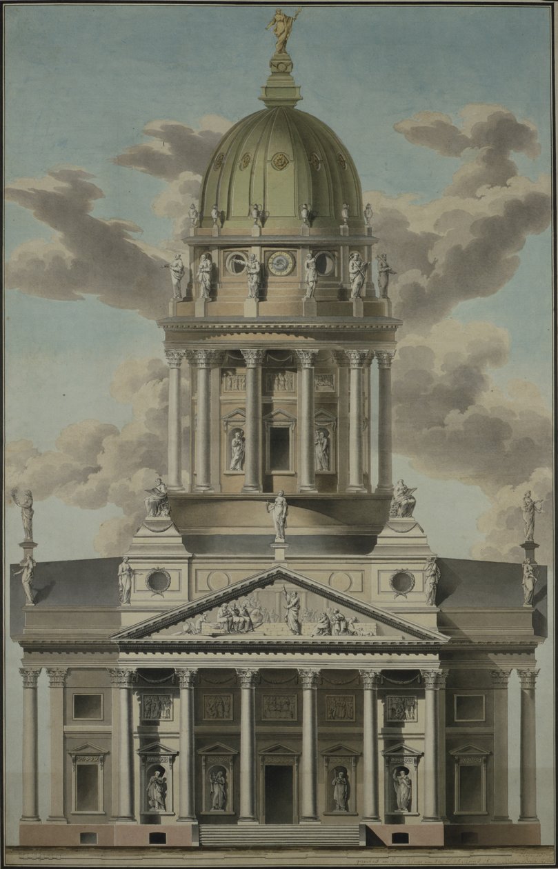 De Duitse Kathedraal op de Gendarmenmarkt, 1812 door G.F. Kluge
