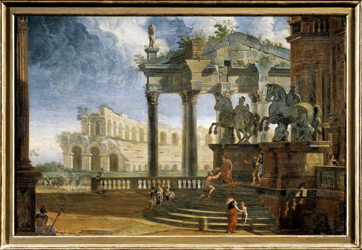 Campidoglio paleis, schilderij door G.P. (workshop of) Pannini or Panini