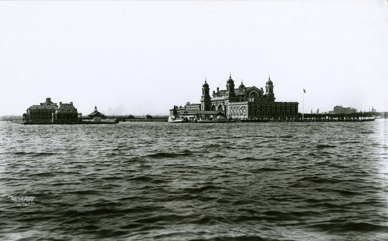 Ellis Island, New York Haven, 1903 door G.P. Hall und Sohn