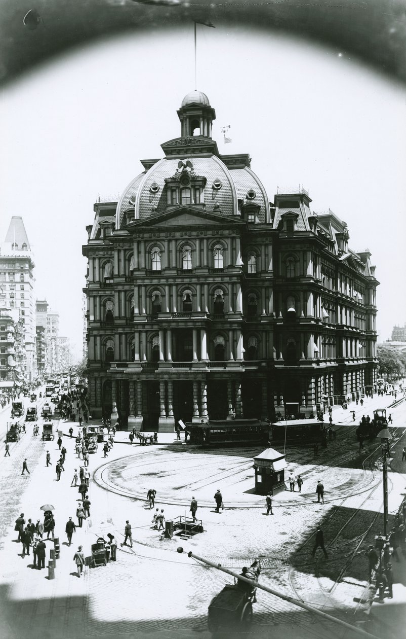 Oude Postkantoor, Broadway en Park Row, New York City, ca. 1900 door G.P. Hall und Sohn