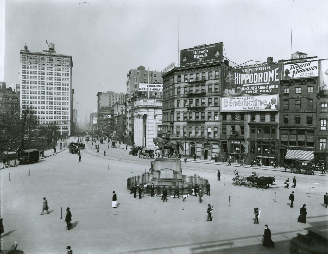 Union Square en Fourth Avenue, New York City door G.P. Hall und Sohn