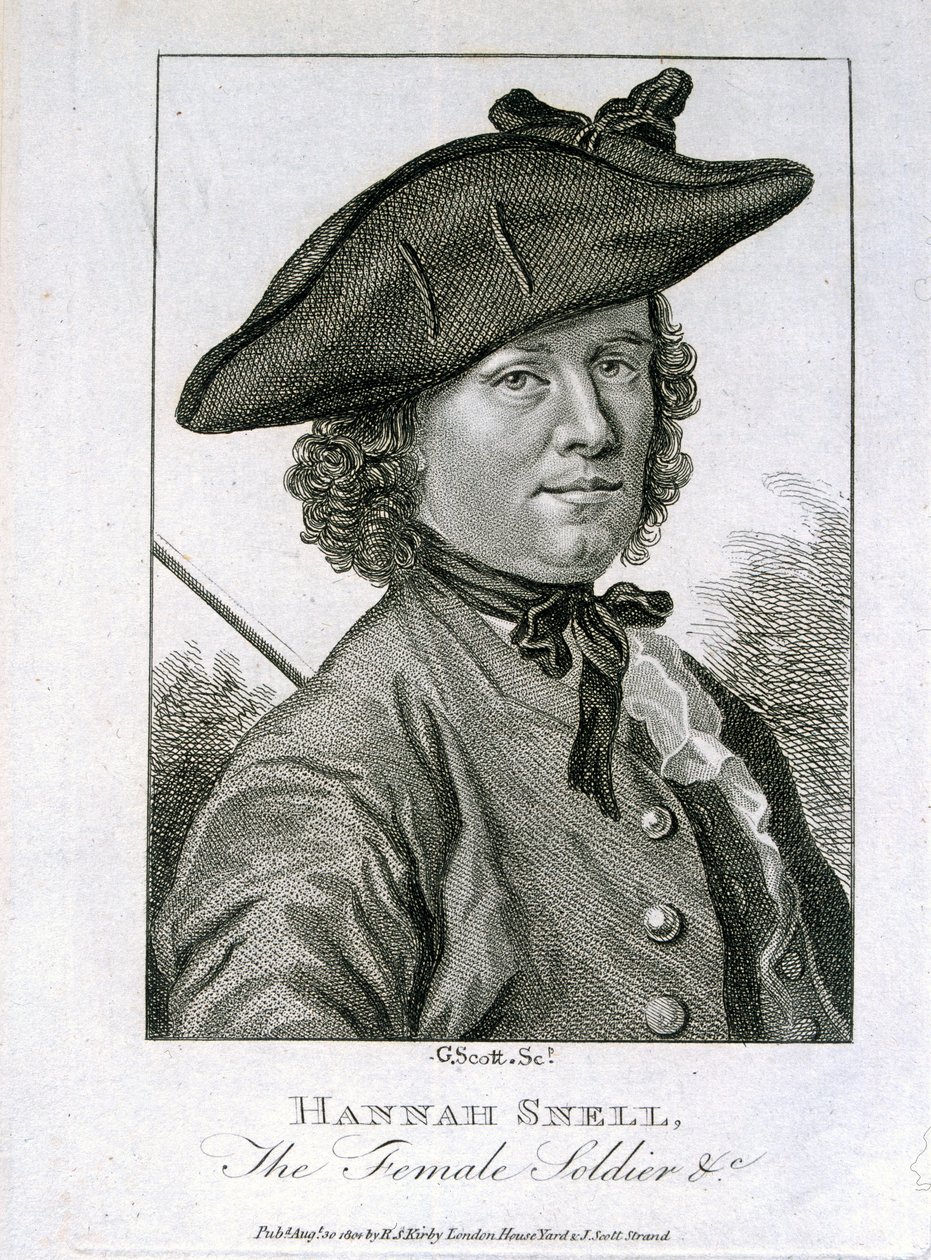 Hannah Snell, de Vrouwelijke Soldaat, gepubliceerd door R.S. Kirby, 1804 door G. Scott