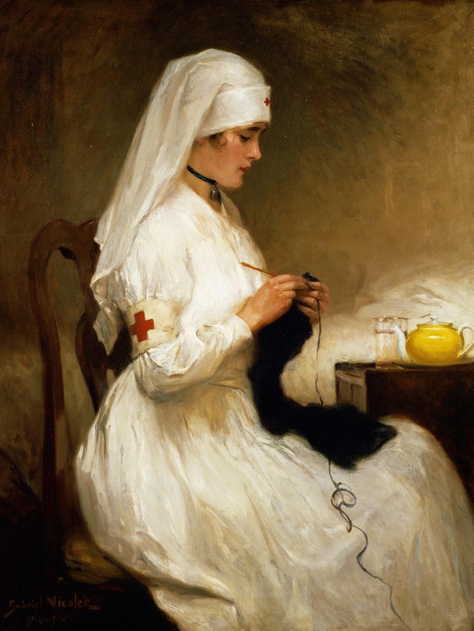 Portret van een Verpleegster van het Rode Kruis door Gabriel Emile Niscolet