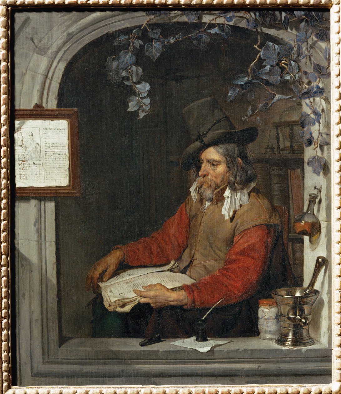 De apotheker, ook bekend als de drogist ... door Gabriel (attr. to) Metsu