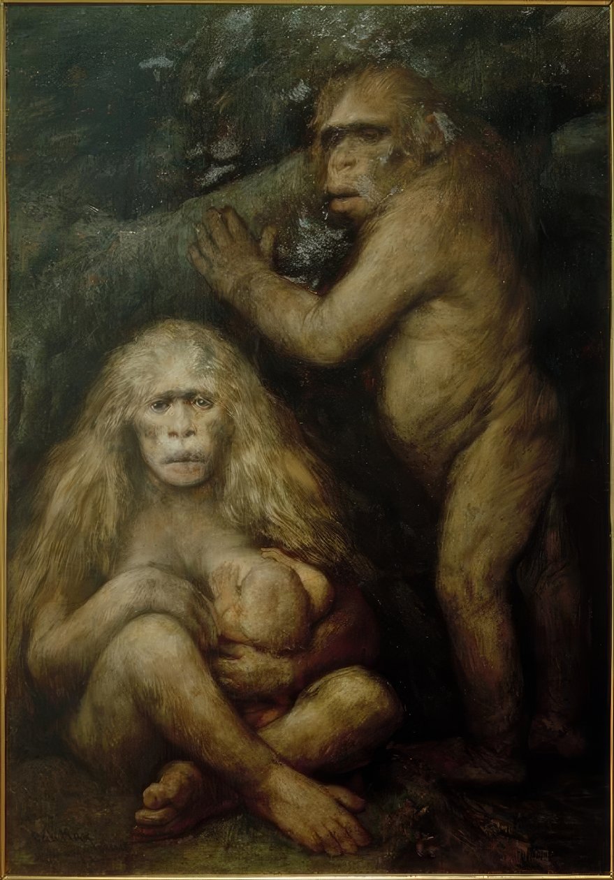 Pithecanthropus alalus door Gabriel Cornelius Ritter von Max