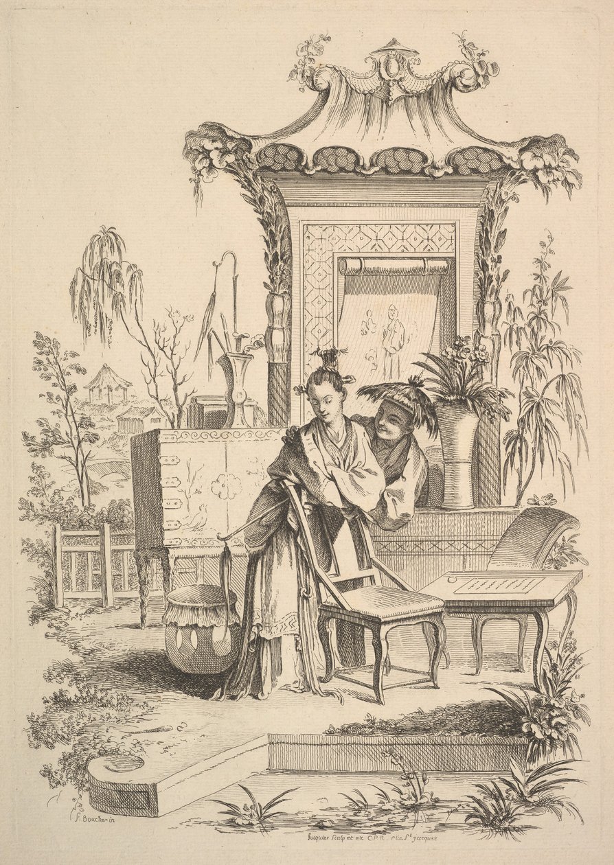 Chinese man en vrouw door Gabriel Huquier
