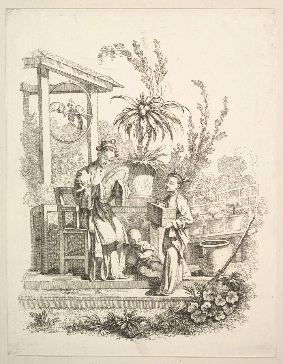 De Toilette, ca. 1742 door Gabriel Huquier