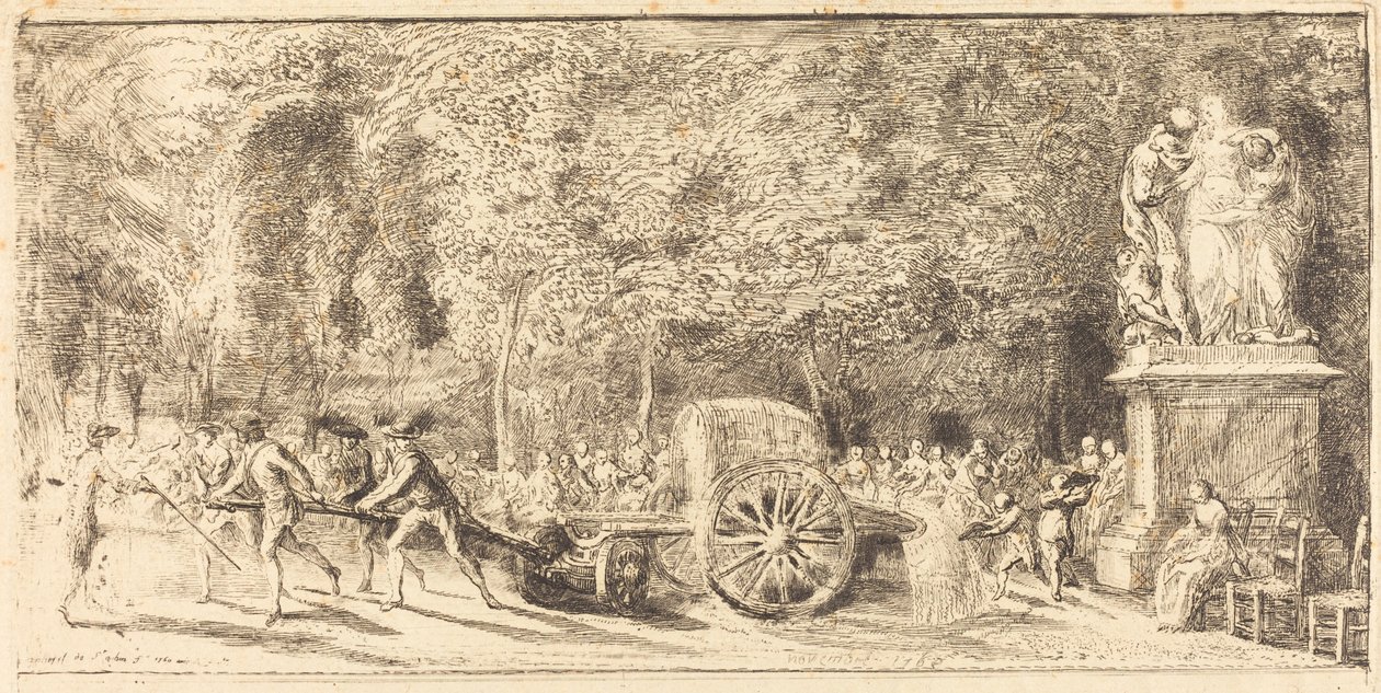 De sproeiton door Gabriel Jacques de Saint Aubin