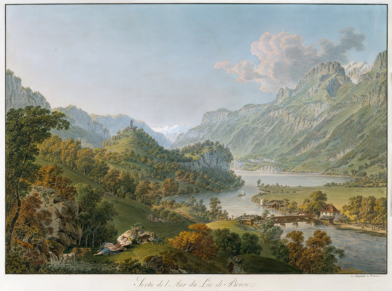 Ausfluss der Aare aus dem Brienzersee von Gabriel Lory