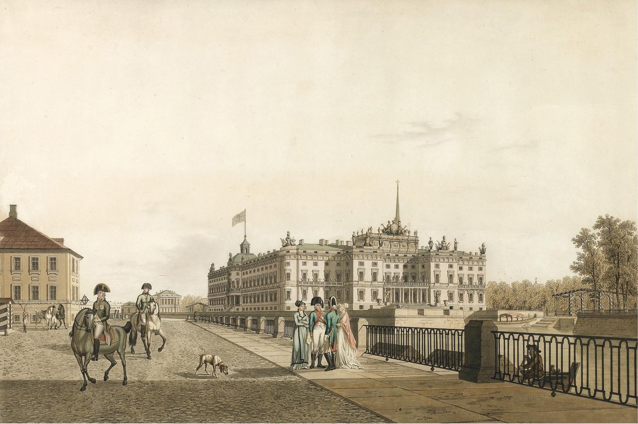 Uitzicht op het Mikhailovsky-paleis, 1804 door Gabriel Ludwig Lory the Elder
