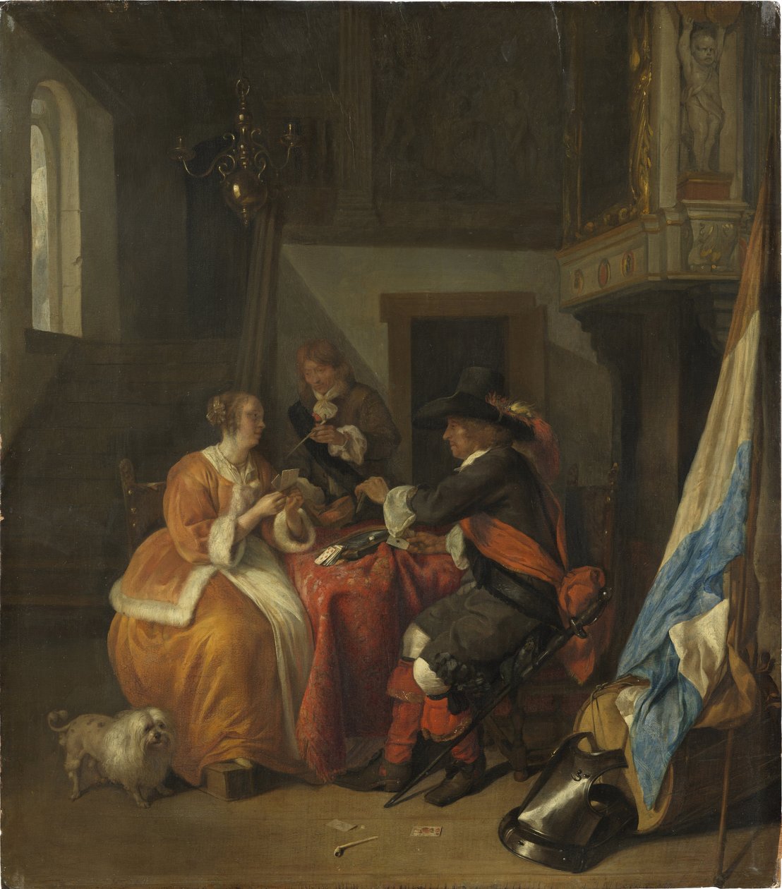Un jeu de carte door Gabriel Metsu