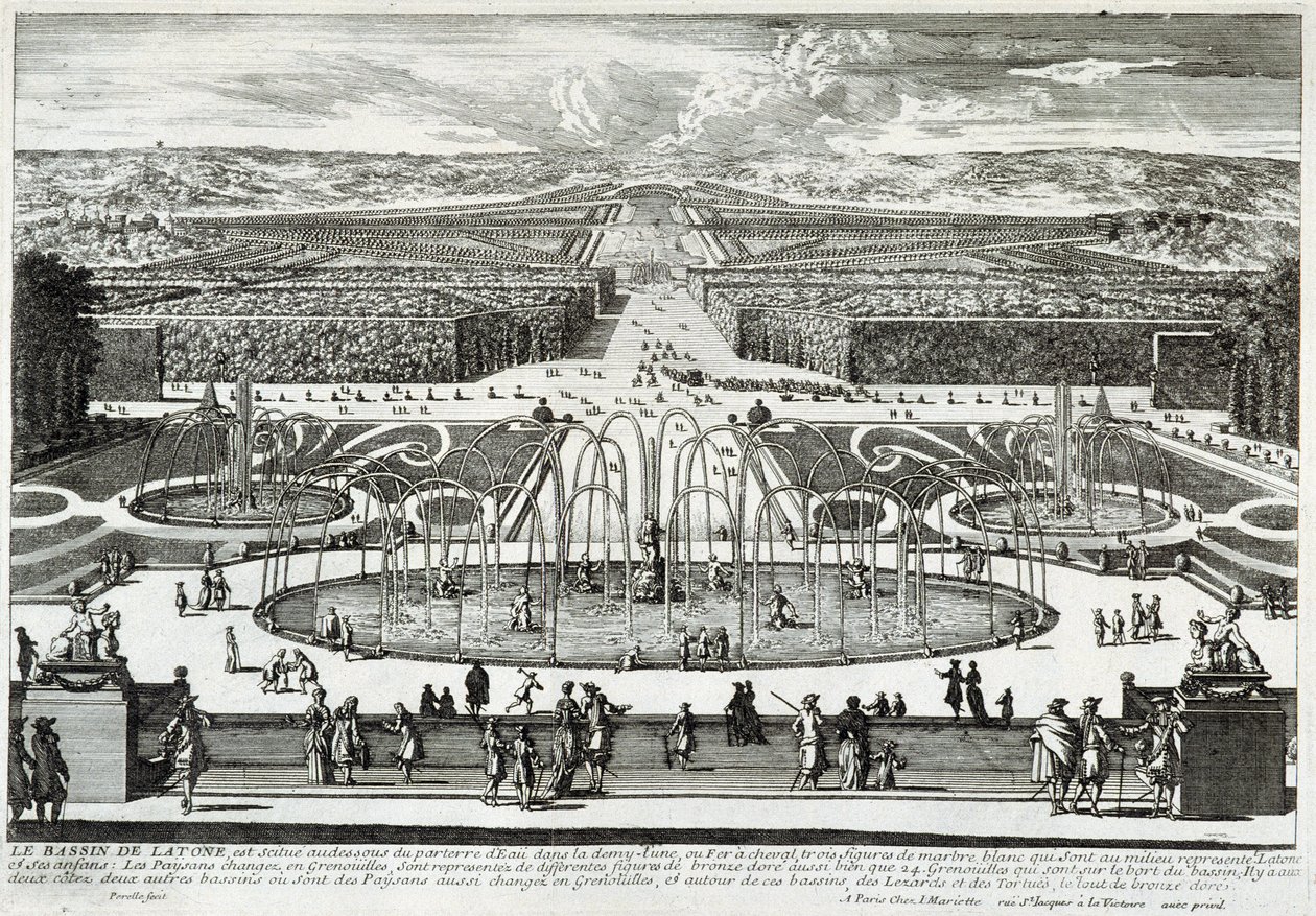 Het Latonabassin in de tuinen van het kasteel van Versailles door Gabriel Perelle