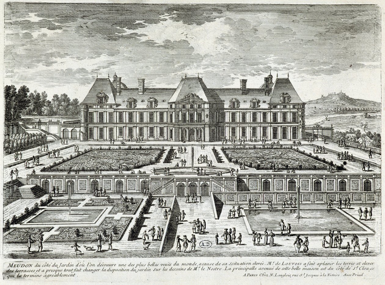 Uitzicht op het kasteel van Meudon door Gabriel Perelle
