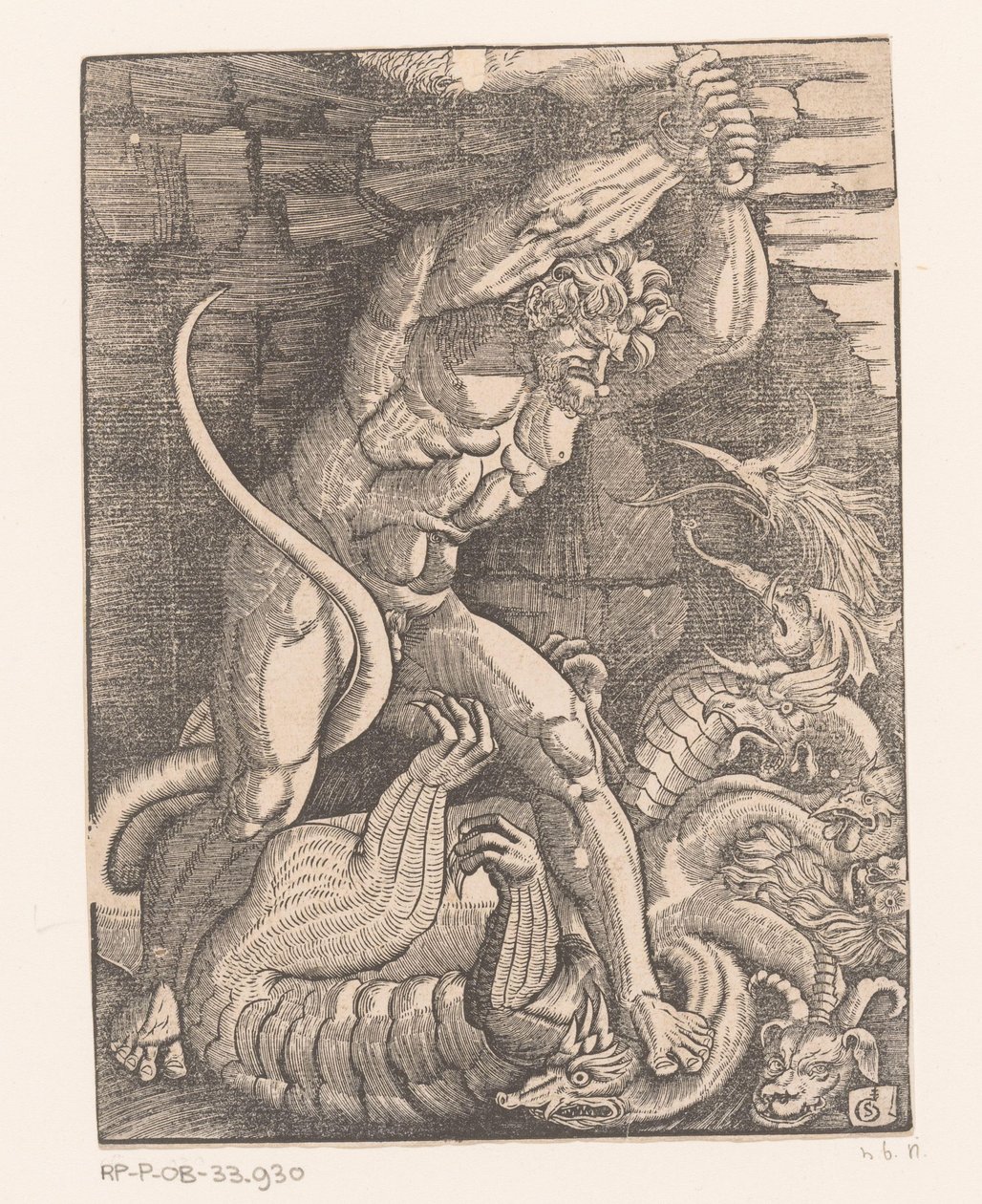 Hercules doodt de Hydra van Lerna door Gabriel Salmon
