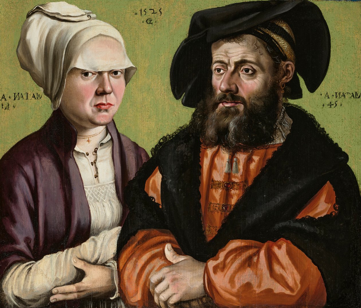 Dubbelportret van een getrouwd stel, halflang door Gabriel Zehender