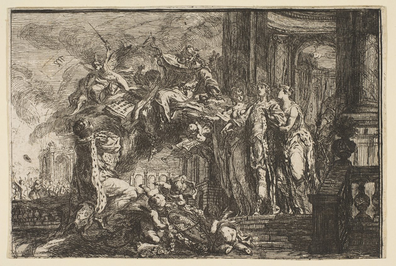 Allegorie op het herstel van de Dauphin, 1752 door Gabriel de Saint Aubin