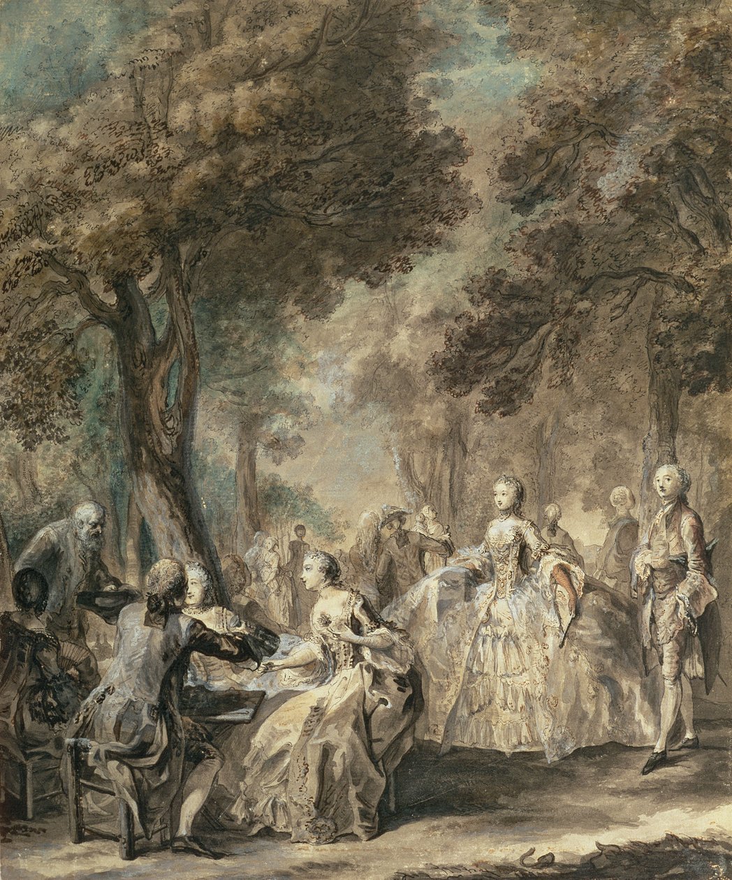 Parijzenaars op Wandel, 1760-1 door Gabriel de Saint Aubin