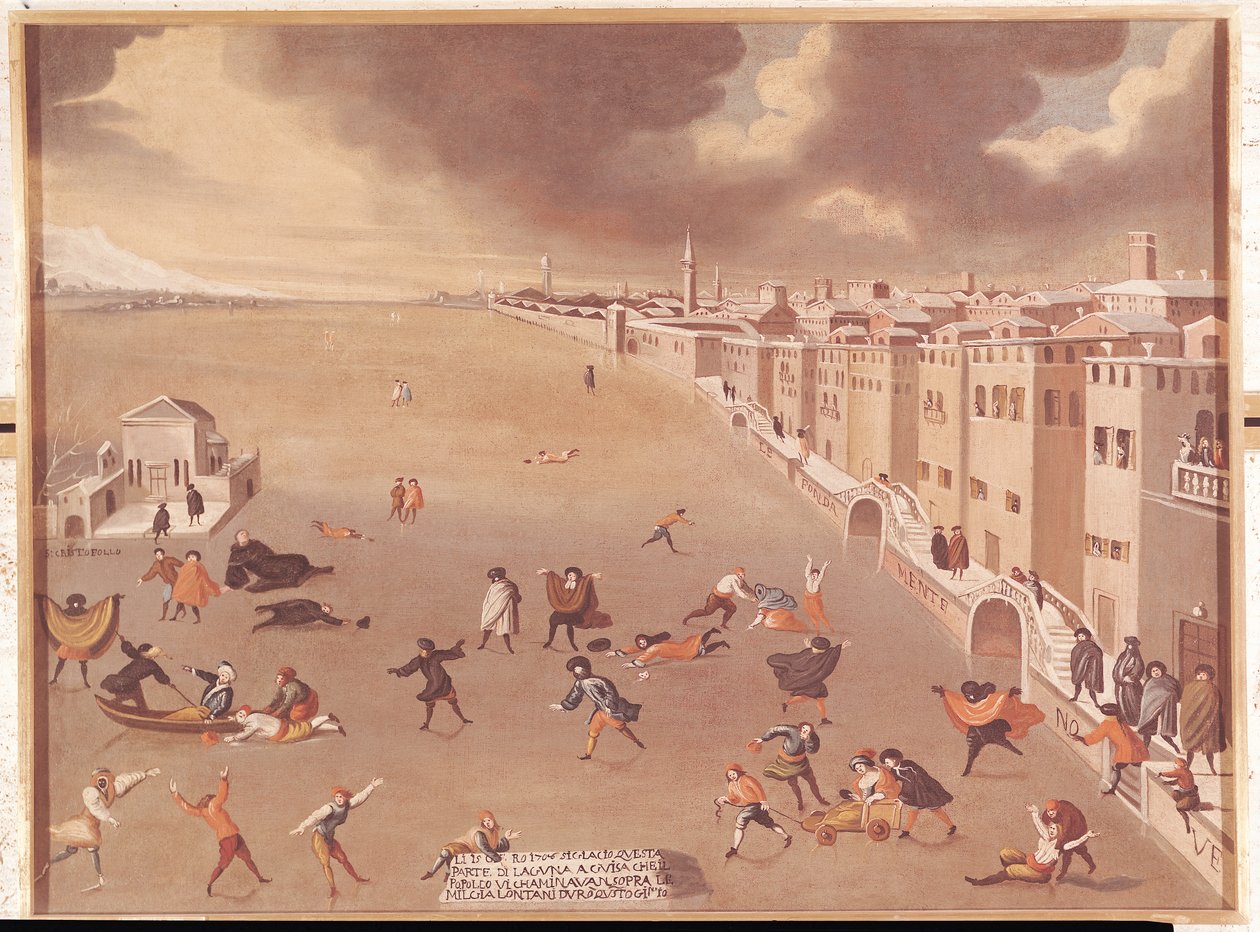 De Bevroren Lagune in 1708 door Gabriele Bella