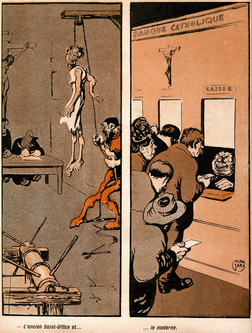 Cartoon in het Franse politieke humor dagboek 