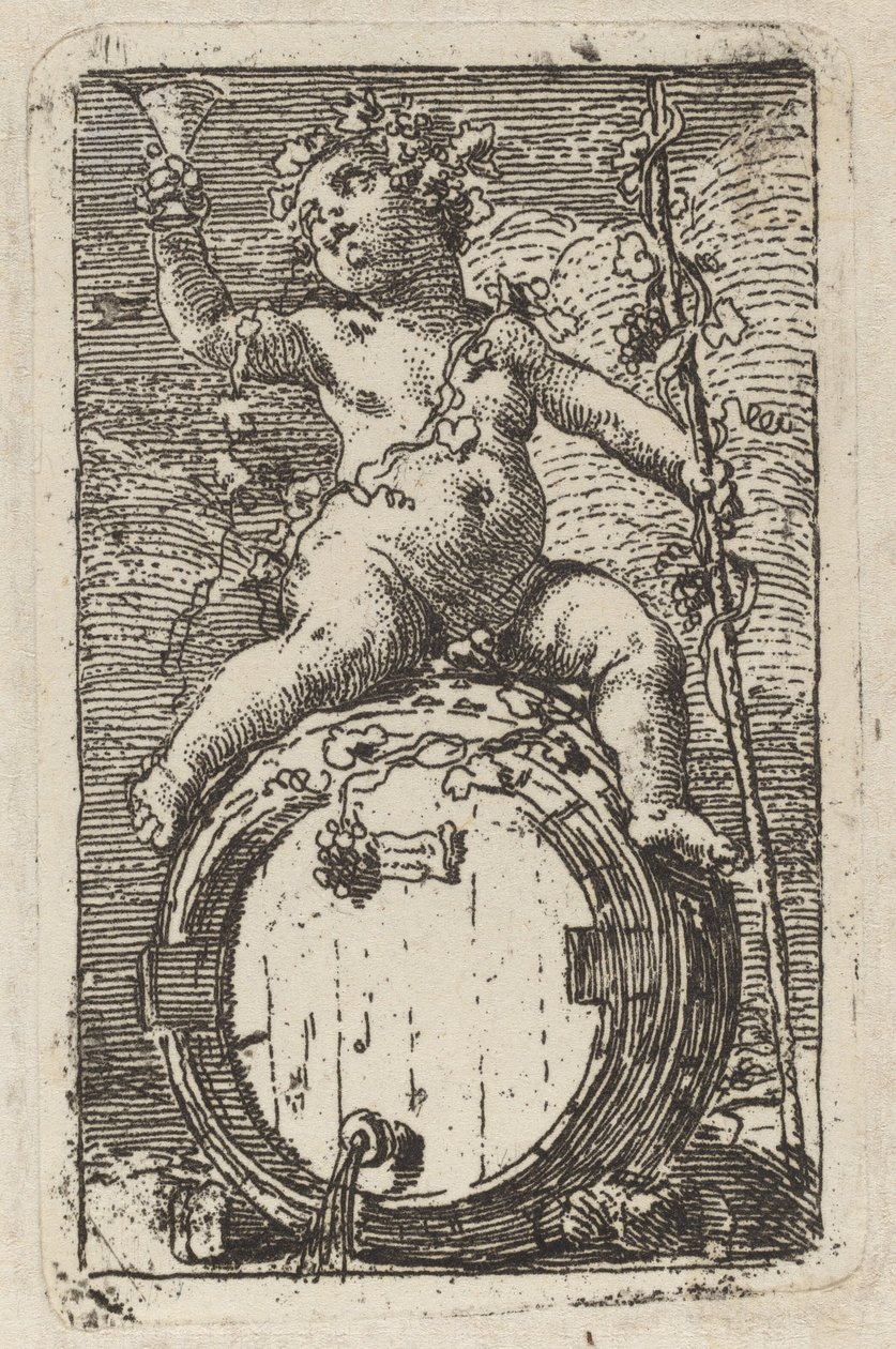 De Jonge Bacchus op een Wijnvat door Gaetano Gandolfi