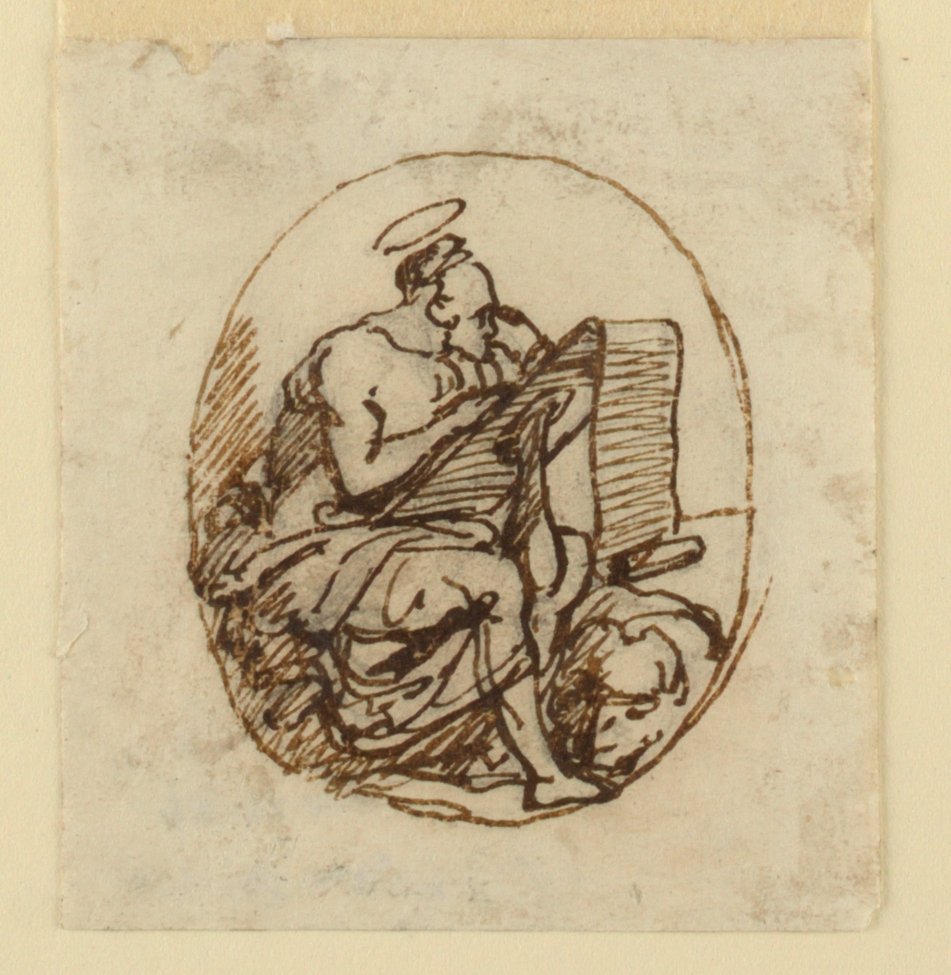 Sint Marcus Schrijvend door Gaetano Monti