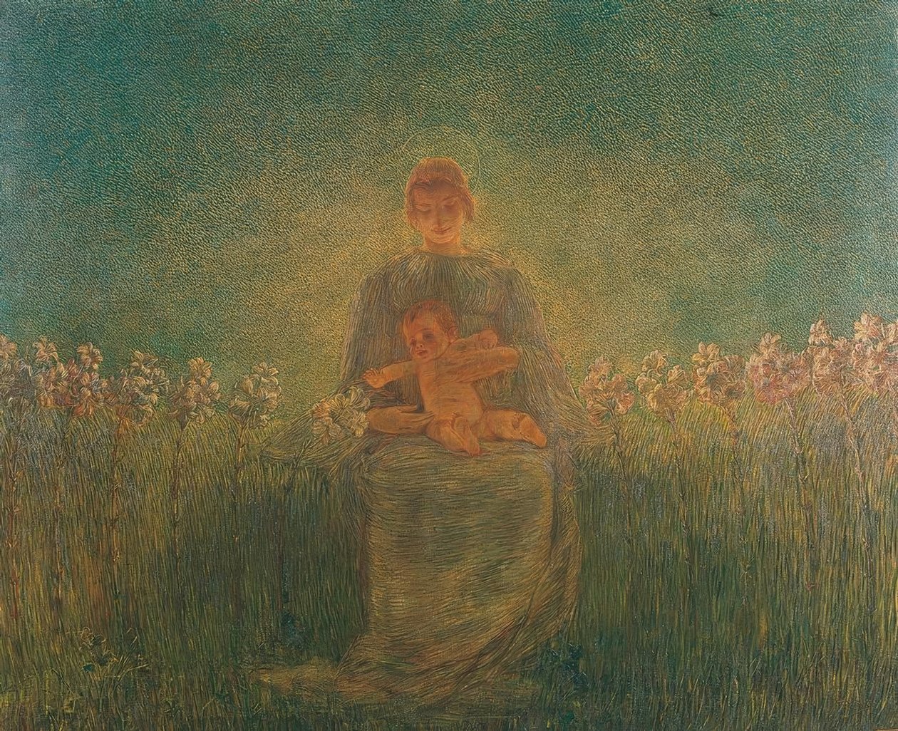 Madonna van de Lelies door Gaetano Previati
