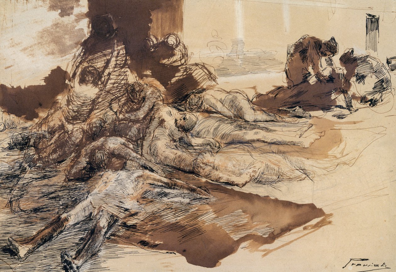 Studie van pest door Gaetano Previati