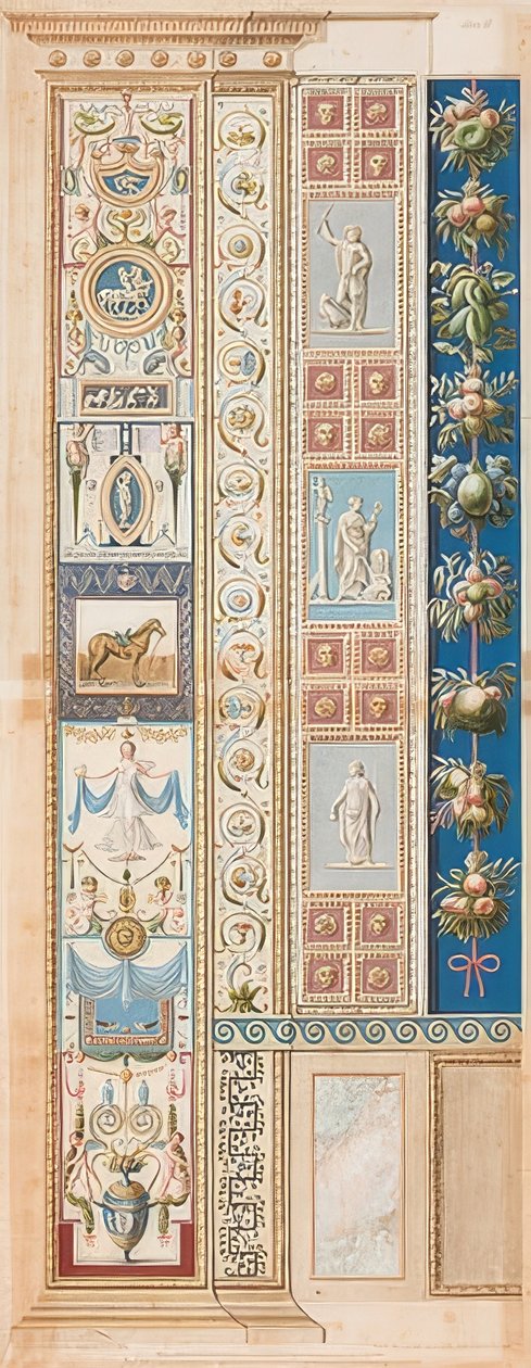 Pilaster Loggia II (Verzierung, in deren mittlerem Felde ein gesatteltes Pferd) door Gaetano Savorelli