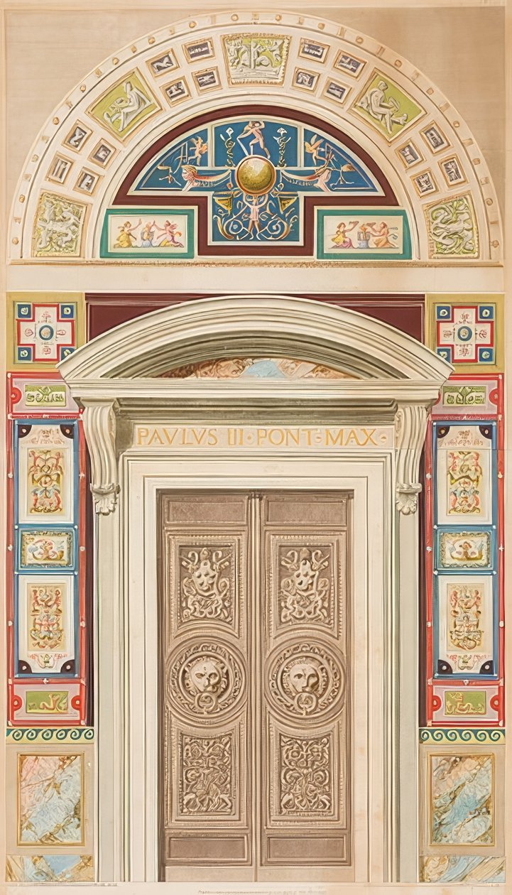 Deur, omlijsting en lunet van Loggia I door Gaetano Savorelli