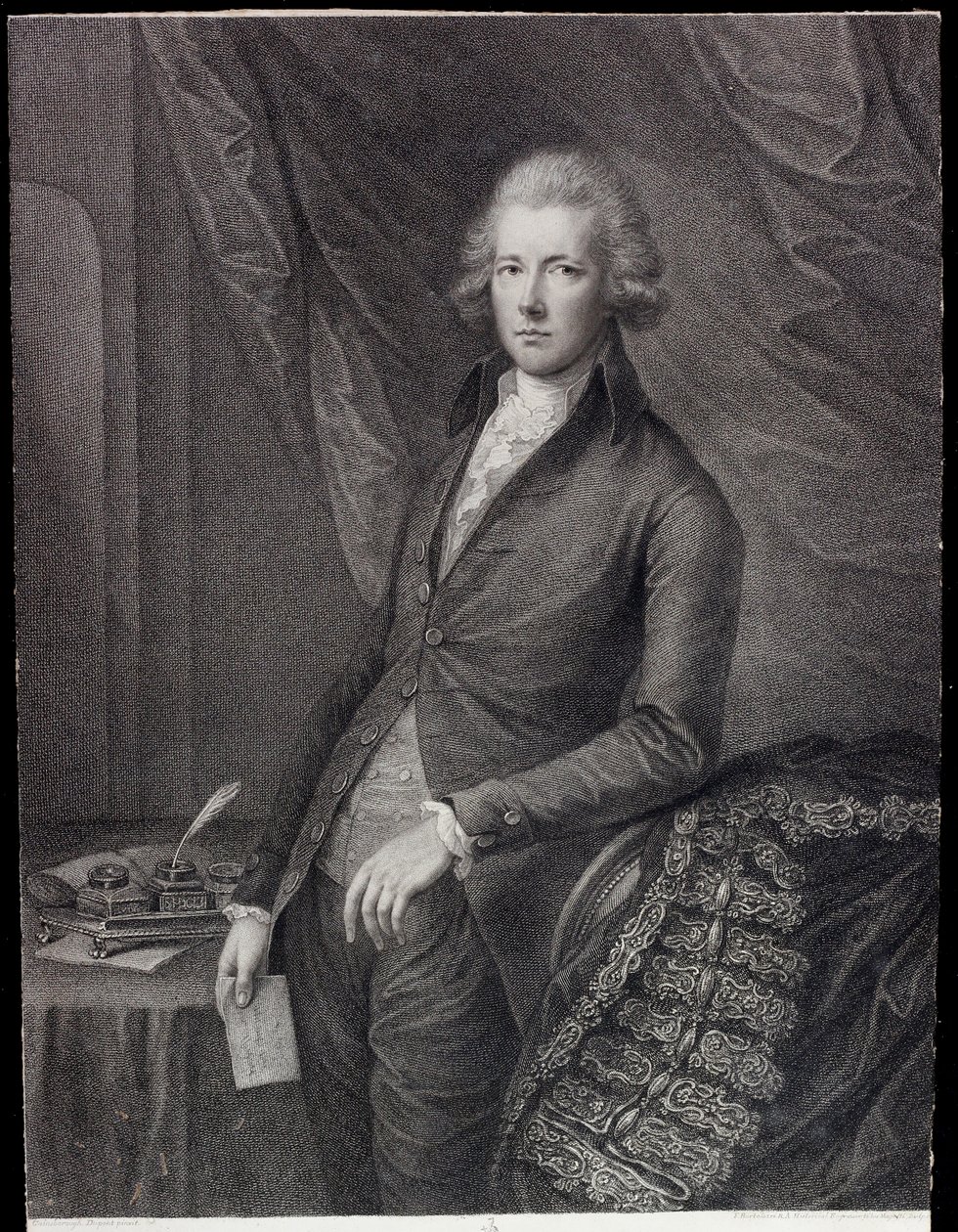 De Rechtse Eerwaarde William Pitt de Jongere door Gainsborough (after) Dupont