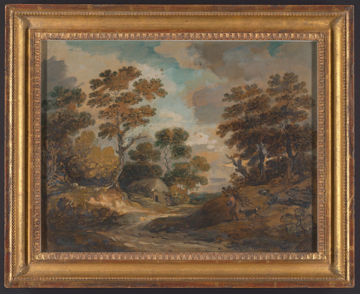 Landschaft: Mann mit Reisigbündeln door Gainsborough Dupont