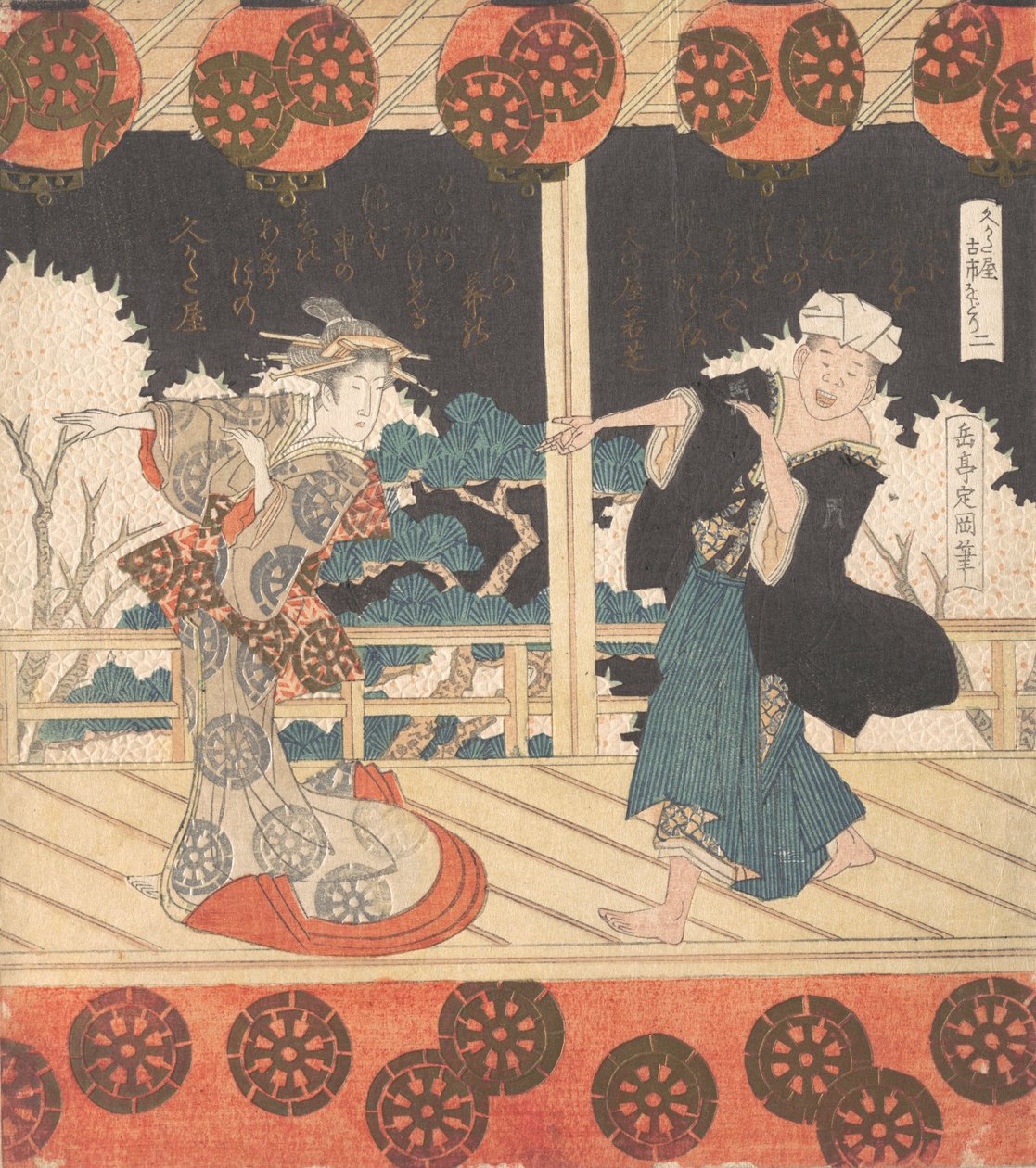 Furuichi Dans Nr. 2 van een Set van Vier, 19e eeuw door Gakutei