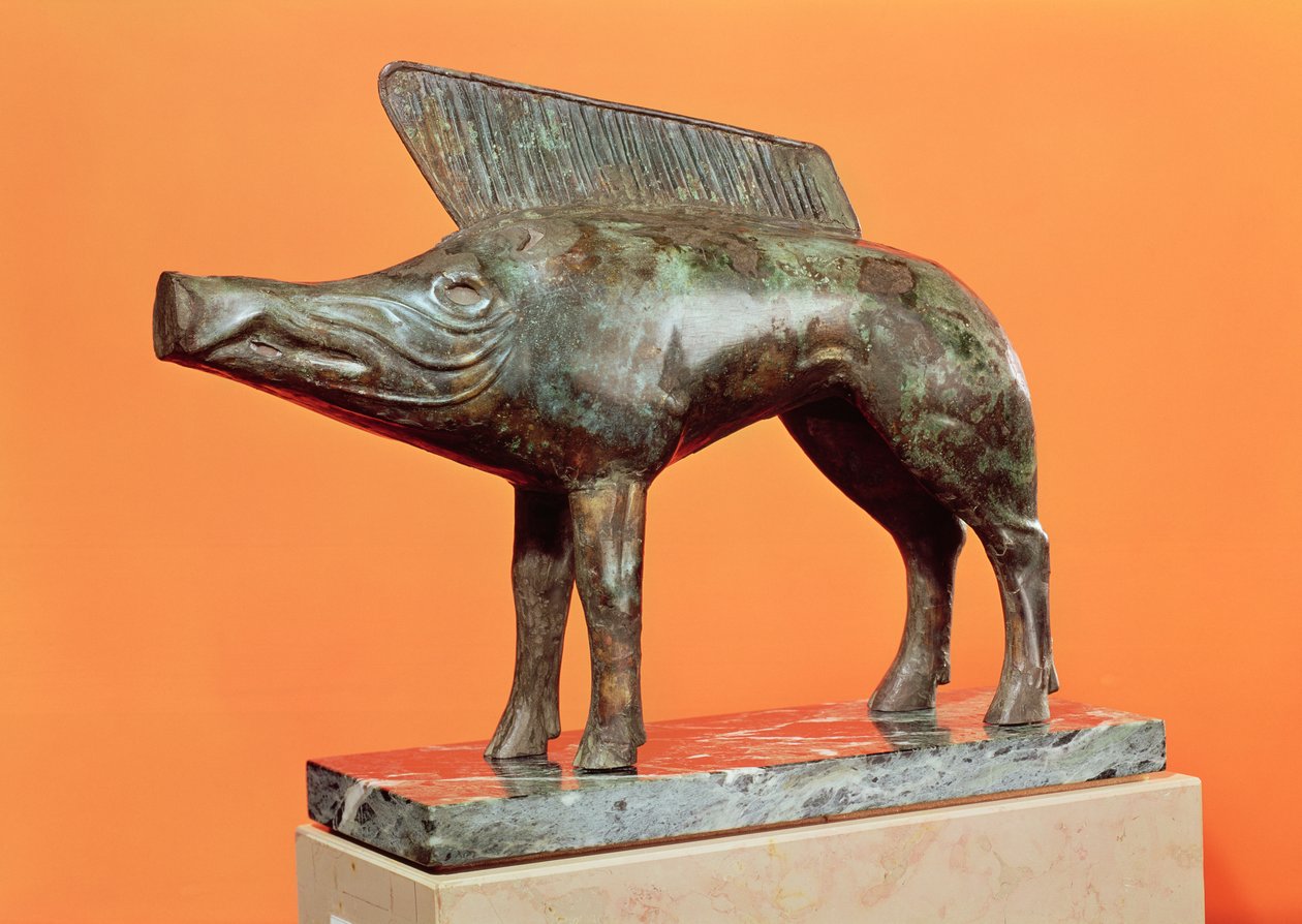 Een wild zwijn, uit Neuvy-en-Sullias door Gallo Roman